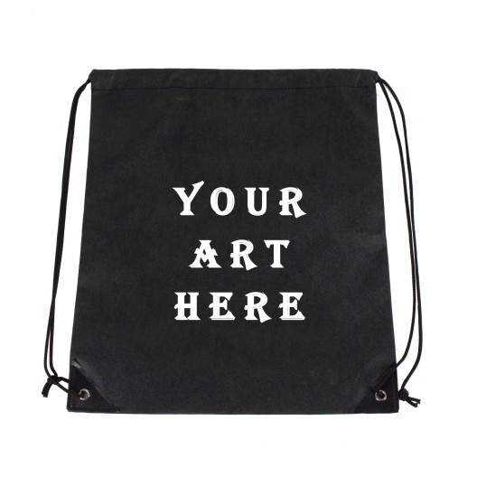 Black Big Size Cinch Up Non Woven Backpacks Black Big Size Cinch Up Non Woven Backpacks